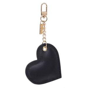 DARK Leather Heart Charm Nappa Black With Gold