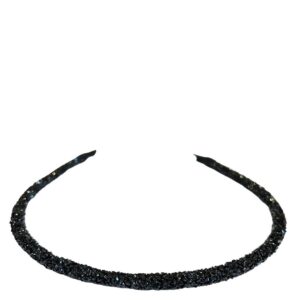 DARK Crystal Hair Band Thin Black