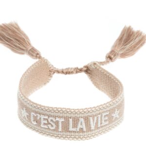 DARK Woven Friendship Bracelet C&apos;est La Vie Sand