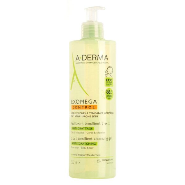 A-Derma Exomega Control 2-In-1 Emollient Cleansing Gel 500ml