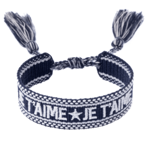 DARK Woven Friendship Bracelet Je T&apos;aime Navy Blue