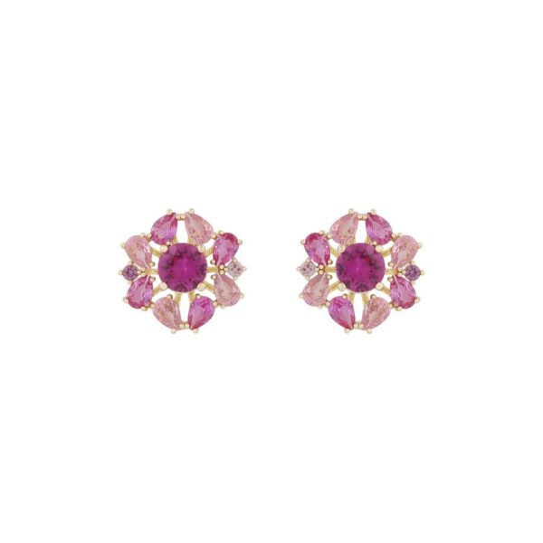 Snö Of Sweden Ellie Big Earring Gold/Mix Fuchsia