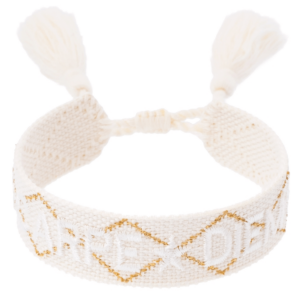 DARK Woven Friendship Bracelet Carpe Diem Vanilla With Gold