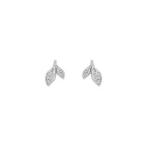 Snö Of Sweden Meya Leaf Small Earring Silver/Clear Onesize