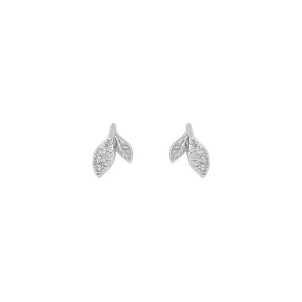 Snö Of Sweden Meya Leaf Small Earring Silver/Clear Onesize