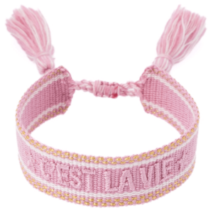 DARK Woven Friendship Bracelet C&apos;est La Vie Rose