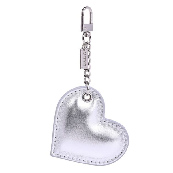 DARK Leather Heart Charm Nappa Silver