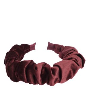 DARK Velvet Hair Band Wave Maroon