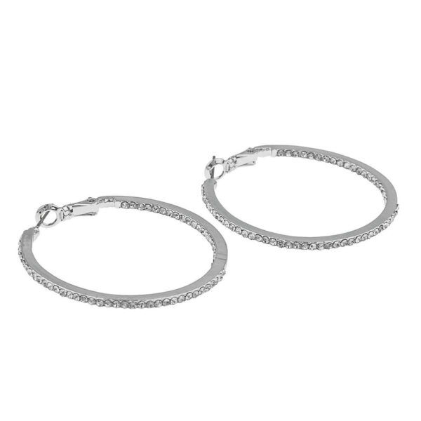 Snö Of Sweden Story Earring Silver/Clear 40mm