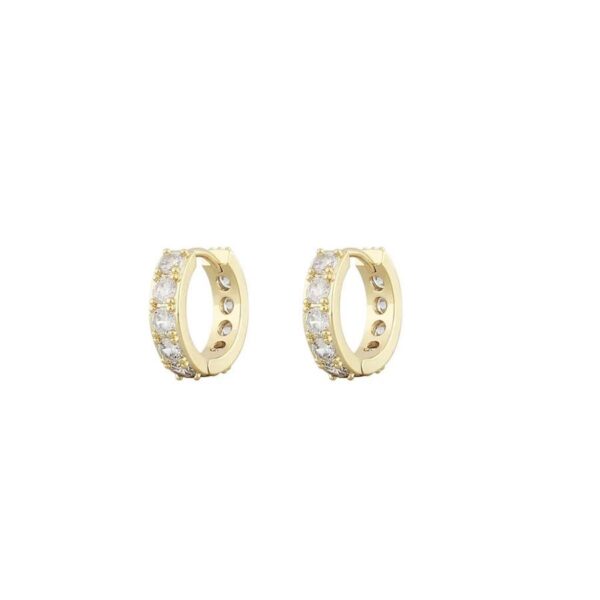 Snö Of Sweden Saturday Small Ring Earring Gold/Clear 13mm