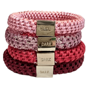 DARK Fat Hair Ties Red 4pcs