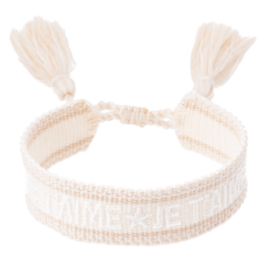 DARK Woven Friendship Bracelet Je T&apos;aime Vanilla