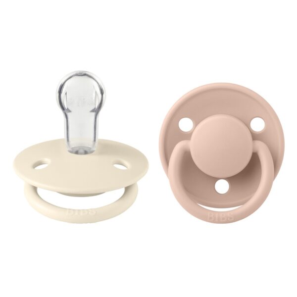 BIBS Pacifier De Lux Silicone Ivory/Blush Onesize 2pcs