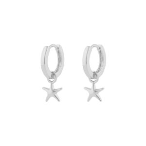 Snö Of Sweden Field Seastar Ring Earring Plain Silver