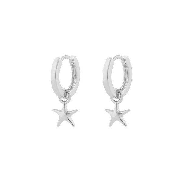 Snö Of Sweden Field Seastar Ring Earring Plain Silver