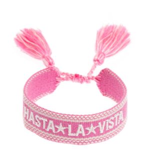 DARK Woven Friendship Bracelet Hasta La Vista Pale Pínk