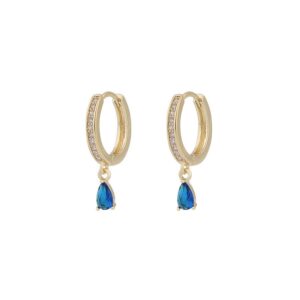 Snö Of Sweden Camille Drop Ring Earring Gold/denim Onesize