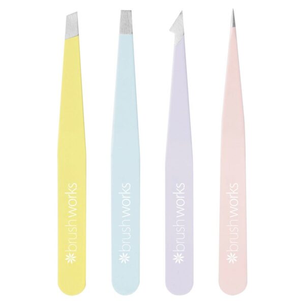 Brushworks HD Combination Tweezer Set Pastel