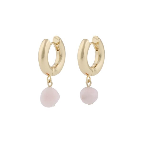 Snö Of Sweden Sanna Round Pendant Earring Gold/Light Pink