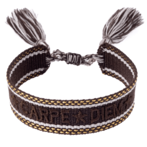 DARK Woven Friendship Bracelet Carpe Diem Chocolate Brown With Go