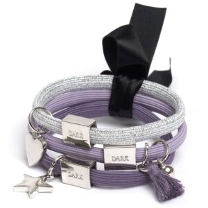 DARK Hair Ties With Charms Combo Purple