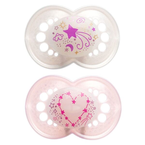 MAM Original Night Silicone Pacifier Pink 6-16m 2pcs