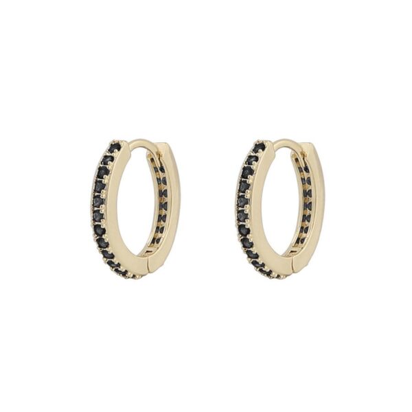 Snö Of Sweden Essence Ring Earring Gold/Black 15mm