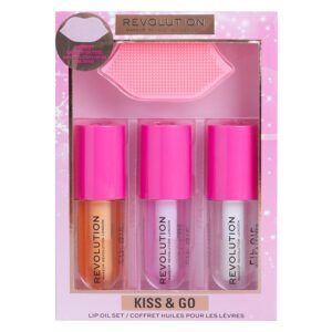 Makeup Revolution Kiss & Go Glaze Lip Care Gift Set 4pcs