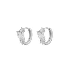 Snö Of Sweden Meadow Small Ring Earring Silver/Clear 14mm