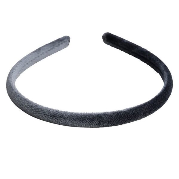 DARK Velvet Hair Band Thin Steel Blue