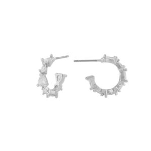 Snö Of Sweden Ashley Small Oval Earring Silver/Clear Onesize