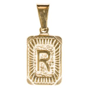 DARK Letter Charm Square - R