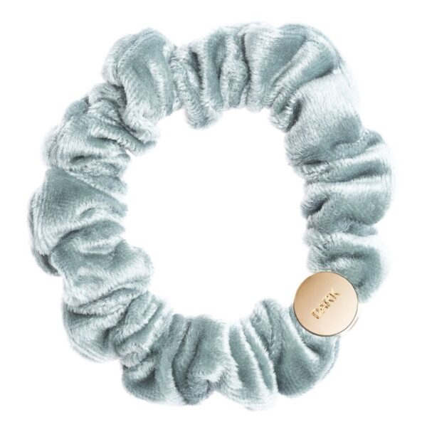 DARK Velvet Mini Scrunchie Sparkled Teal