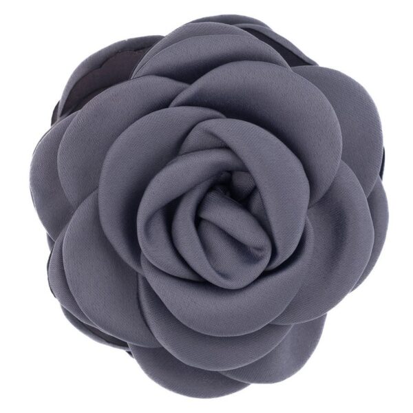 DARK Satin Rose Hair Claw Steel Blue