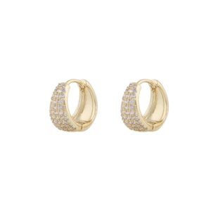 Snö Of Sweden Brooklyn Oval Ring Earring Gold/Clear Onesize