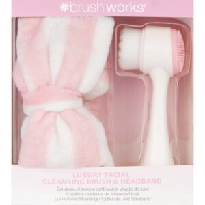 Brushworks Luxury Facial Cleansing Brush & Headband Set 2pcs