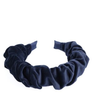 DARK Velvet Hair Band Wave Navy Blue