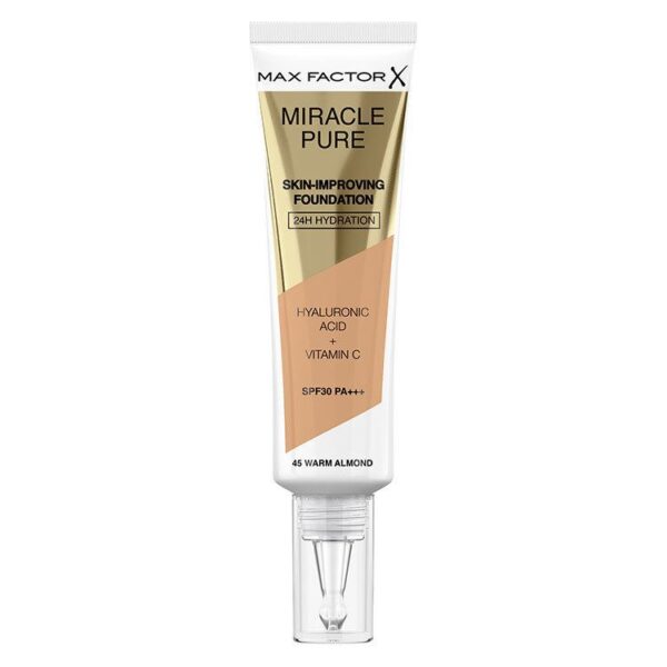 Max Factor Miracle Pure Skin-Improving Foundation 45 Warm Almond