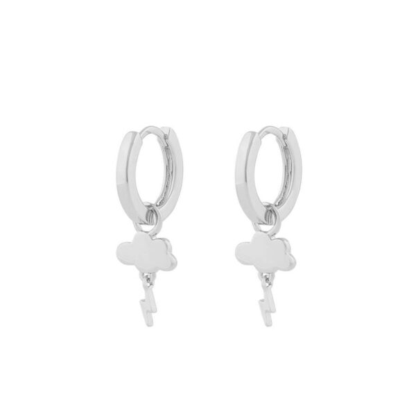 Snö Of Sweden Field Cloud Ring Earring Plain Silver