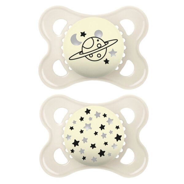 MAM Night Silk Teat Pacifier Neutral 0-6m 2pcs