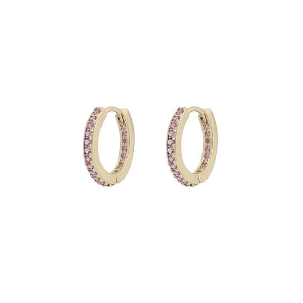 Snö Of Sweden Essence Ring Earring Gold/Pink Onesize 15mm