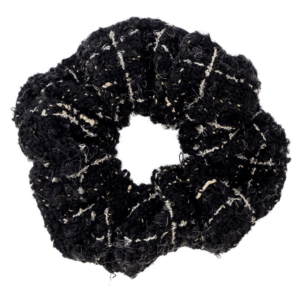 DARK Tweed Scrunchie Black