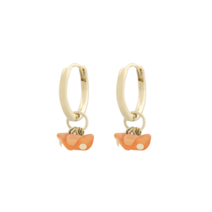 Snö Of Sweden Capri Ring Pendant Earring Gold/Orange