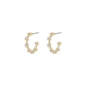 Snö Of Sweden Wish Oval Earrings Gold/Clear 15mm