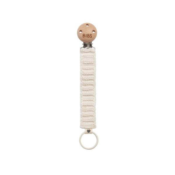 BIBS Pacifier Clip Knitted Ivory