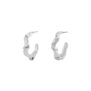 Snö Of Sweden Malibu Oval Earring Plain Silver