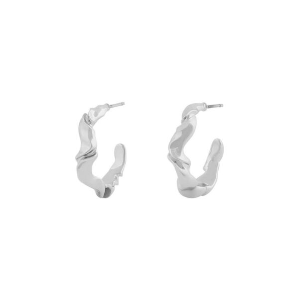 Snö Of Sweden Malibu Oval Earring Plain Silver