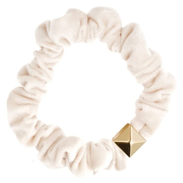 DARK Velvet Mini Scrunchie Off White