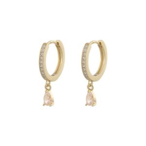 Snö Of Sweden Camille Drop Ring Earring Gold/Champagne Onesize