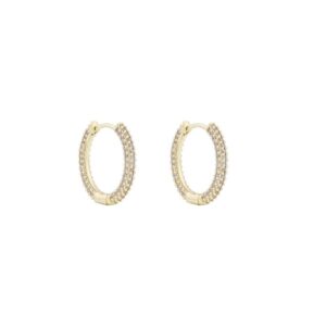 Snö Of Sweden North Ring Earrings Gold/Clear 18mm